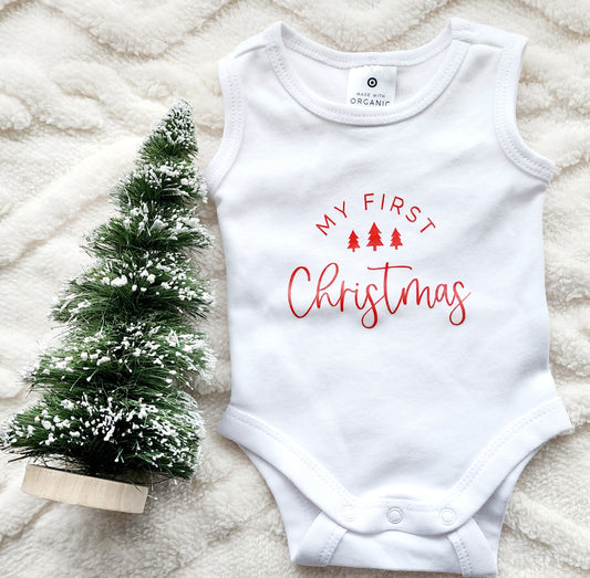 My First Christmas Onesie "Trees"